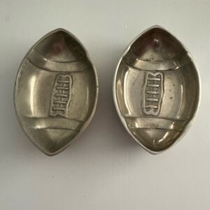 Pewter Football Shaped Trinket Dishes